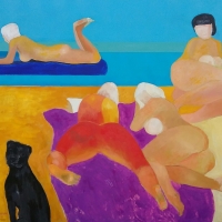 Dziewczyna na niebieskim materacu, 120/100 cm