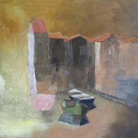Łodzie 100/80 cm olej, sprzedany