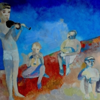 Dziecięca orkiestra. Olej, 70/40 cm