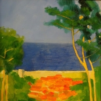 Dachy w Saint Tropez, 50/40 cm, olej