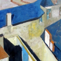 Dachy Paryża, 90/40 cm, olej