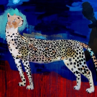 Afryka nie śpi. Olej, 100 x 120 cm