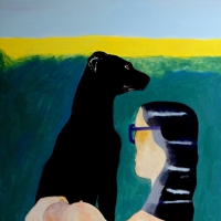 W rzepaku, 100 x 80 cm, olej