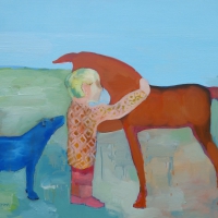 Spotkanie, 100 x 130 cm, olej na płótnie.