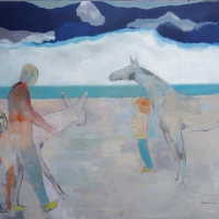 Poranne mgły, 100 x 130 cm , olej na płótnie.