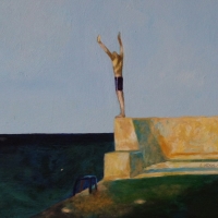 Skoczek- fragment 100/80 cm olej, dostępny