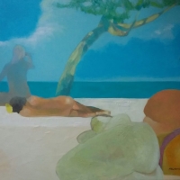 Nudystki, 70/50 cm, olej