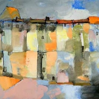 Dachy I, 40/30 cm, olej