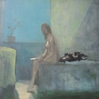 Poranne zabawy, 50/40 cm, olej