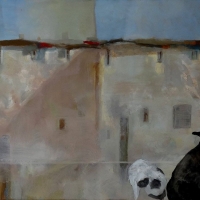 Podworko, 120/40 cm, olej deska